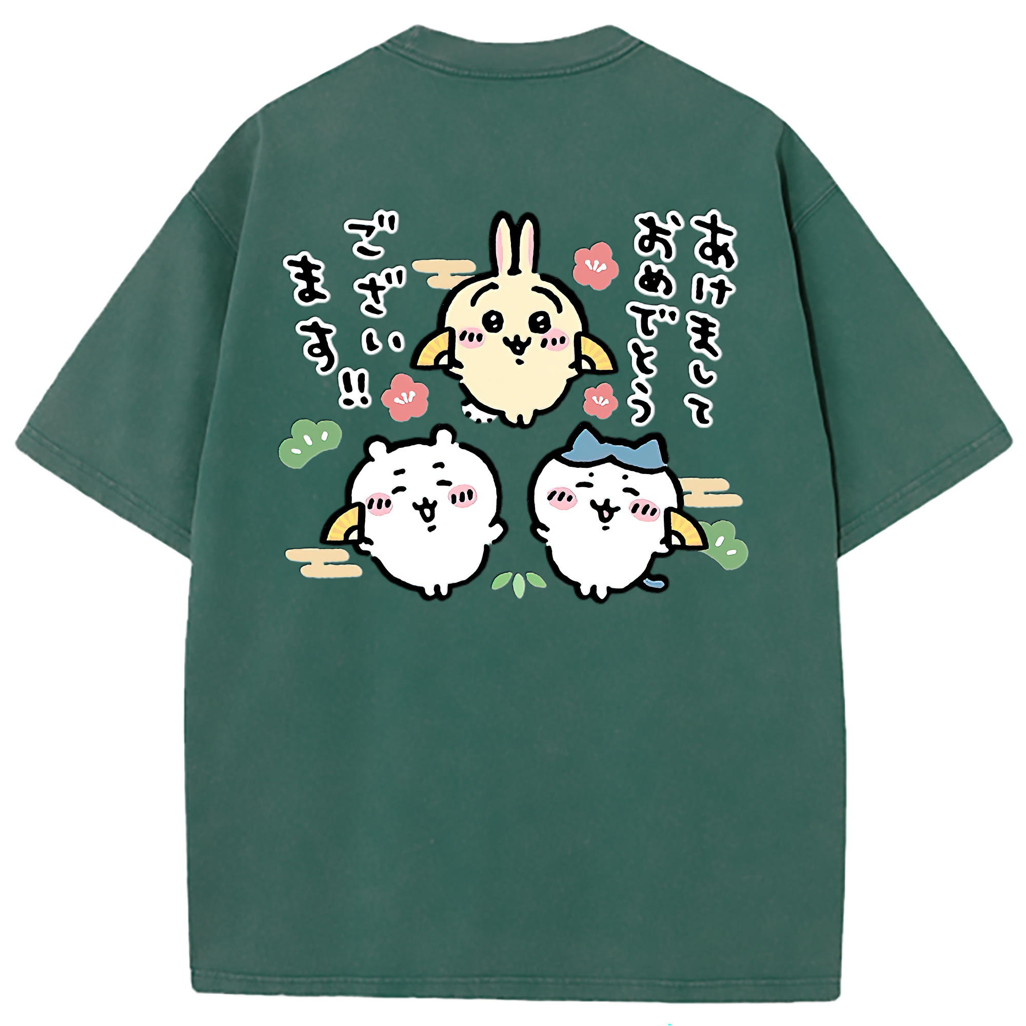（画像用） ちいかわ ちいかわ Chii-kawa chiikawa 綿100% ヴィンテージ風 半袖Tシャツ（背面プリント）